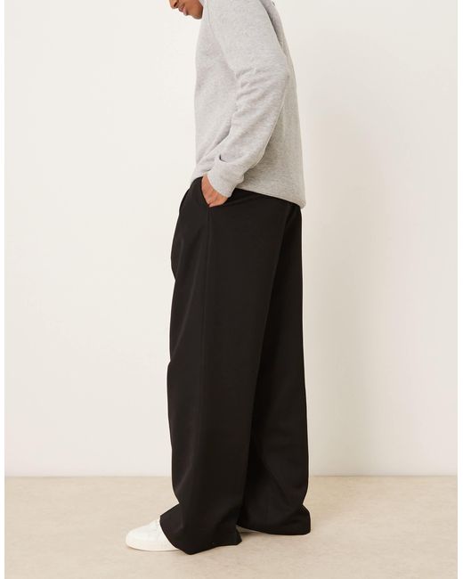 Pantalon large élégant à triple plis ASOS pour homme en coloris Black