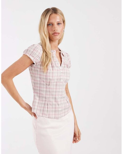 Hollister Natural Short Sleeve Babydoll Shirt