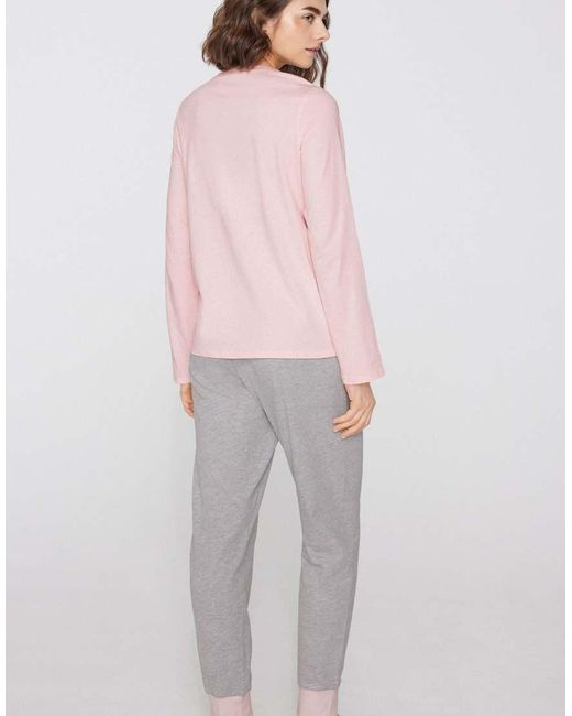 Tezenis Gray Long Pyjamas Printed Not Today
