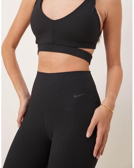 Nike Natural Zenvy Dri-Fit High Waisted 7/8 Ribbed Leggings