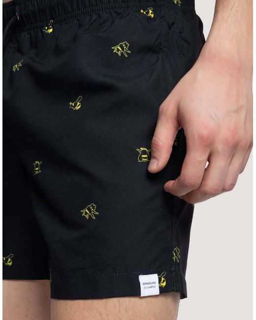 Apreslife Blue Bumble B Swim Shorts for men