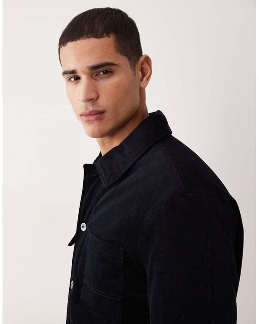 Mango Black Cotton Shacket for men