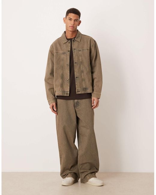 ASOS Brown Co-ord Denim Jacket for men