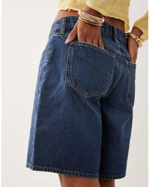 Abercrombie & Fitch Blue Low Rise Denim Jorts
