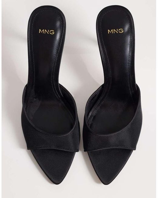 Mango Black Mesh Mules