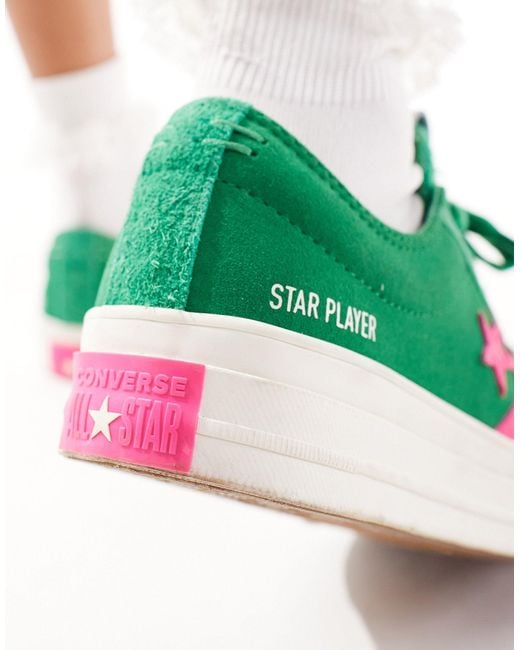 Star player 76 ox - baskets - et rose Converse en coloris Green