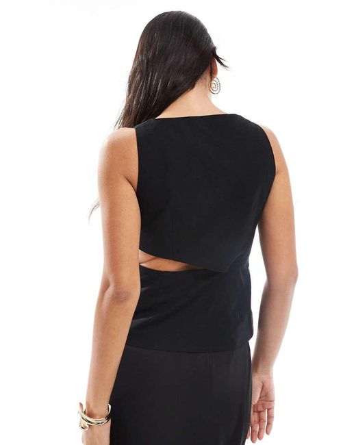 4th & Reckless Black Exclusive Contains Linen Cut Out Metal Hardware Top