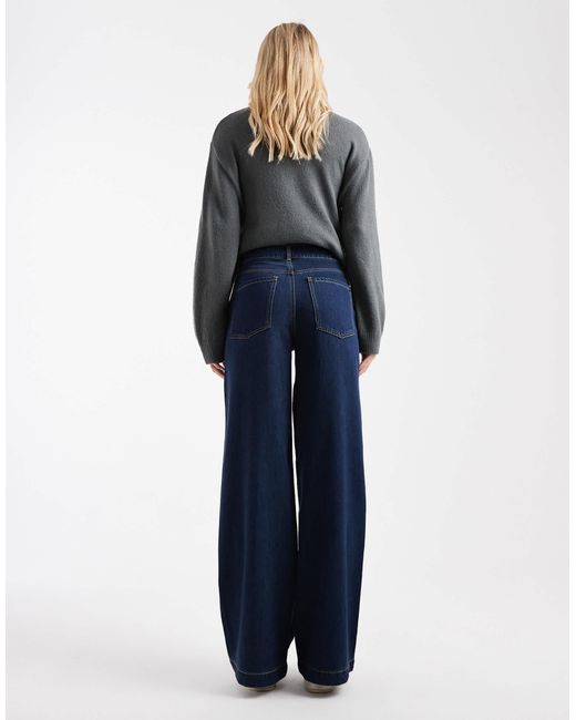 Jean ultra ample à taille mi-haute - foncé ONLY en coloris Blue