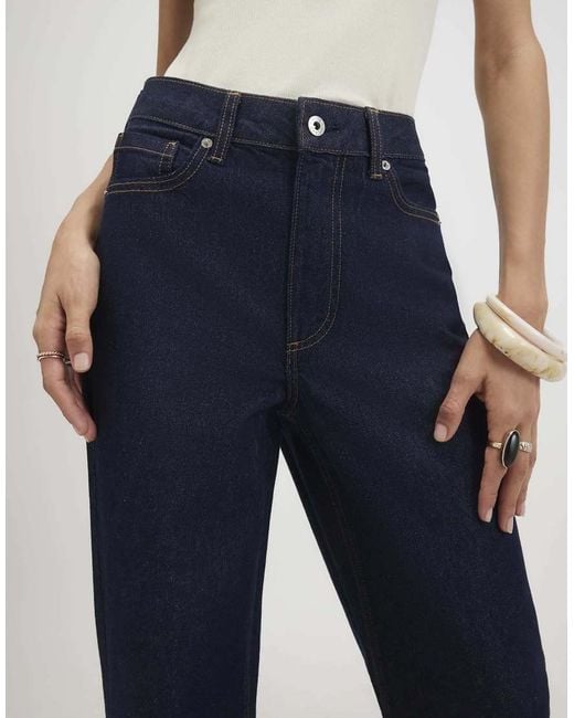 River Island Blue Relaxed Straight Leg Jeans