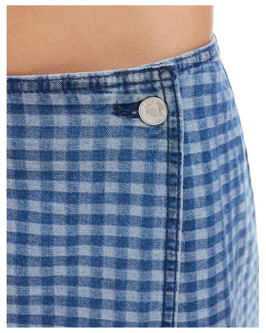 ASOS Blue Denim Wrap Mini Skirt