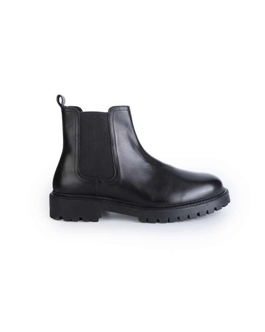OFF THE HOOK Black Ozzy High Heel Leather Chelsea Boot for men