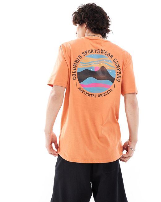 Rollingwood - t-shirt con stampa sul retro di Columbia in Orange da Uomo