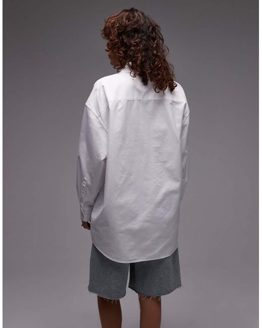 Tommy Hilfiger Oxford Overhemd Met Logopatch in het Gray