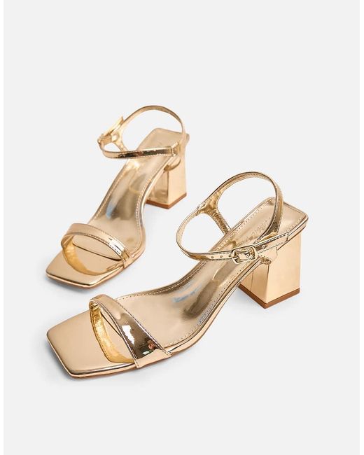 Public Desire Natural Maryse Pu Barely There Mid Block Heels