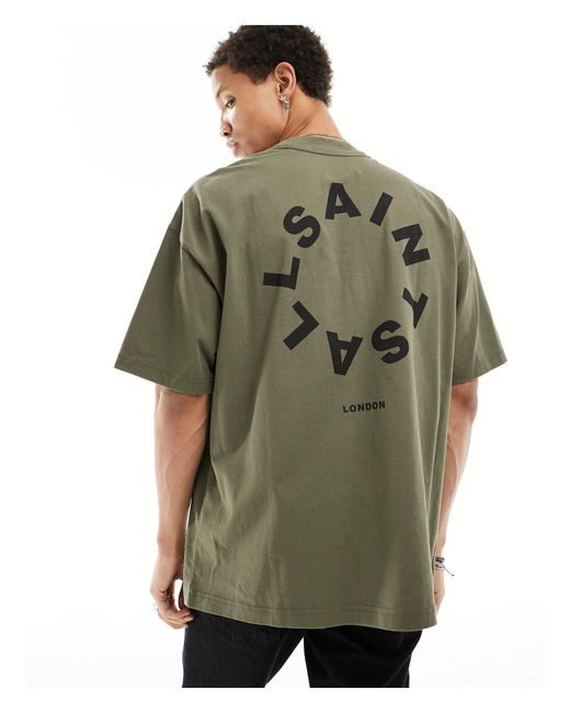 AllSaints – tierra – oversize-t-shirt in Green für Herren