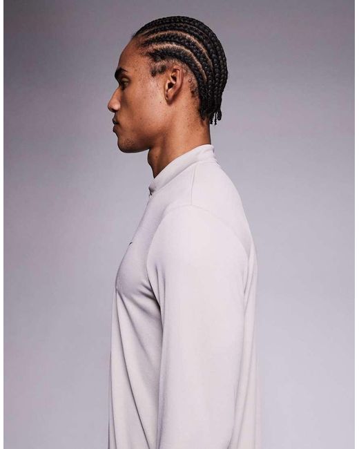 Nike Gray Pacer Dri-Fit Half Zip Long Sleeve Top for men