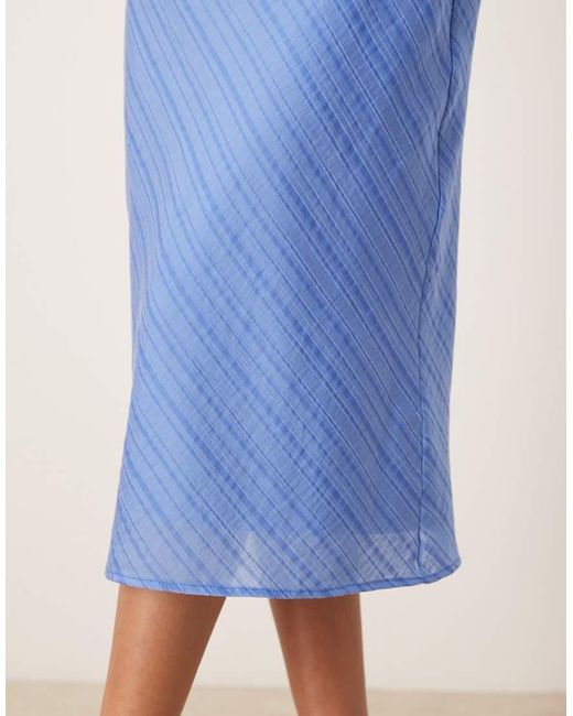 Motel Blue Elayna Chiffon Stripe Midi Dress