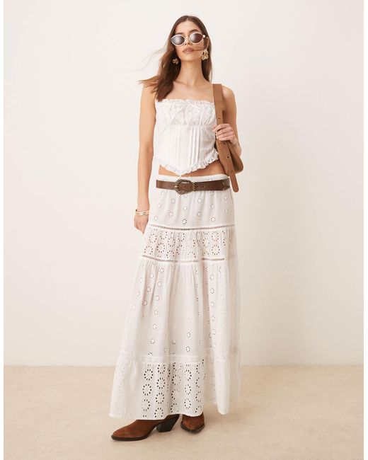ASOS Natural Milkmaid Eyelet Bust Cup Corset Top