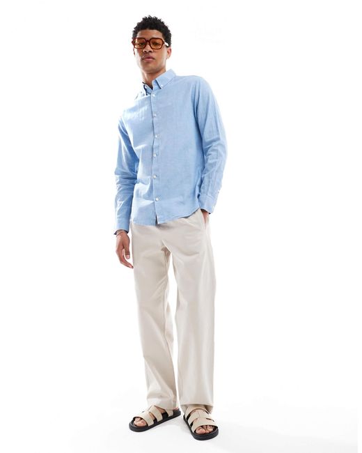 Threadbare – langärmliges hemd in Blue für Herren