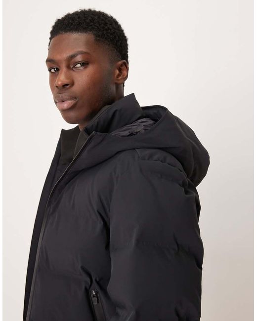 Mango Blue Waterproof Thermal Insulating Hooded Puffer Jacket for men