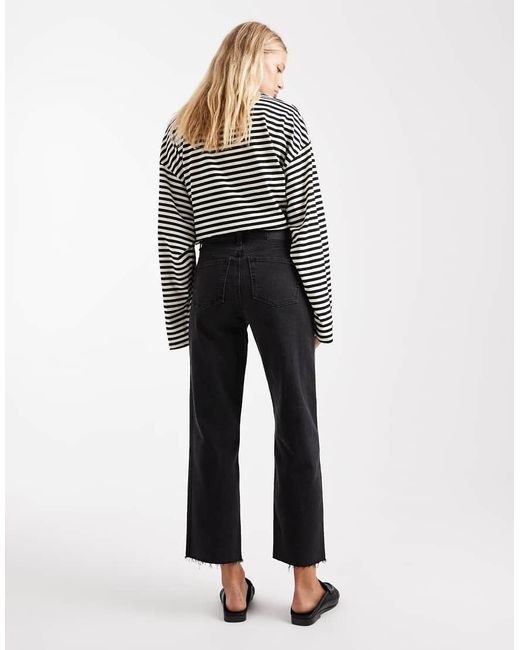 ASOS Gray Ankle Grazer Comfort Stretch Straight Leg Jean