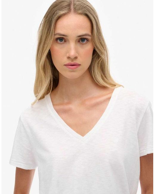 Superdry White Studios Slub Embroidered T-Shirt