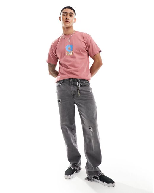 Camiseta rosa con estampado gráfico en la espalda Vans de hombre de color Pink
