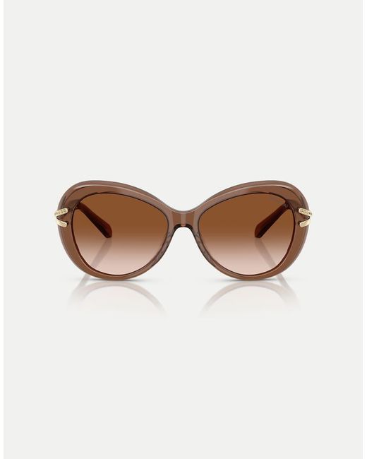 Swarovski Brown Butterfly Sunglasses With Lens