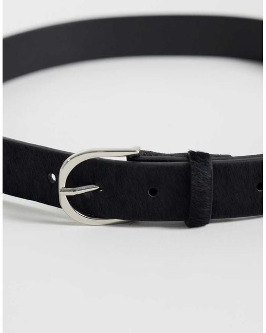 Mango Black Teen Pony Hair Belt