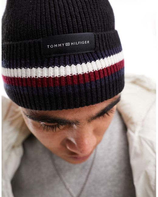 Tommy Hilfiger White Corporate Beanie for men