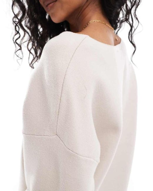 Object White Structed V Neck Jumper Co-ord