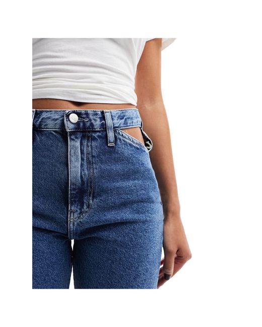Calvin Klein Blue – denim-jeans mit schmalem, geradem schnitt und zierausschnitten