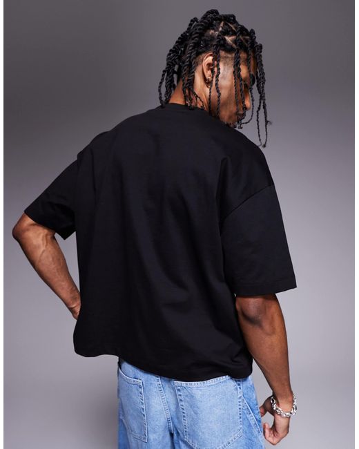 ASOS Blue Boxy Oversized T-shirt With Palm Tree Graphic for men