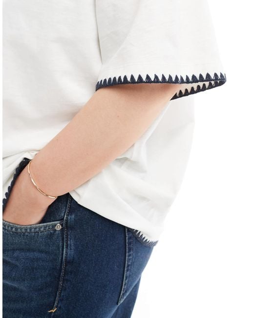ASOS White Asos Design Curve Slubby Oversized T-Shirt With Ricrac Detail