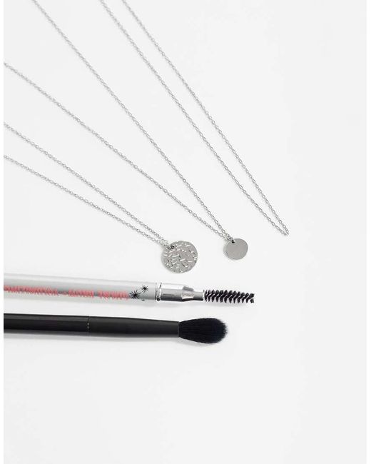 TOPSHOP White Oliver Waterproof Stainless Steel Multi Layer Necklace