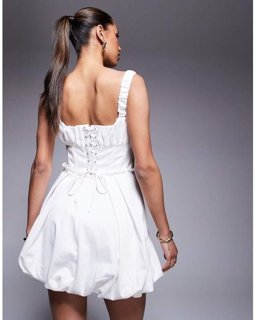 River Island Gray Strappy Puffball Dress
