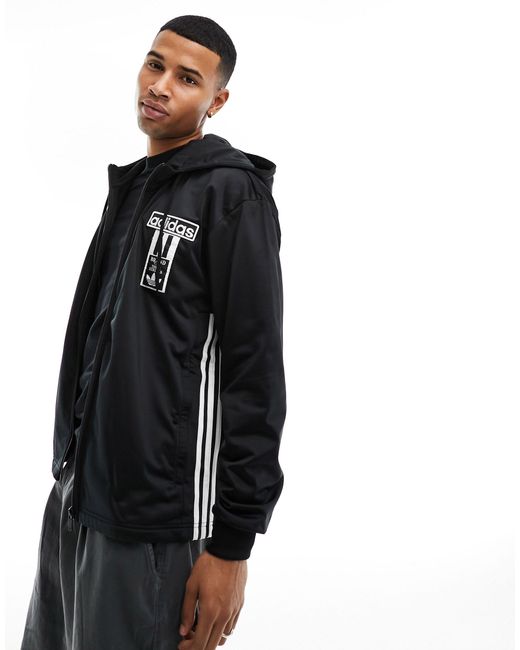 Adidas Originals Black Adibreak Full Zip Logo Hoodie for men
