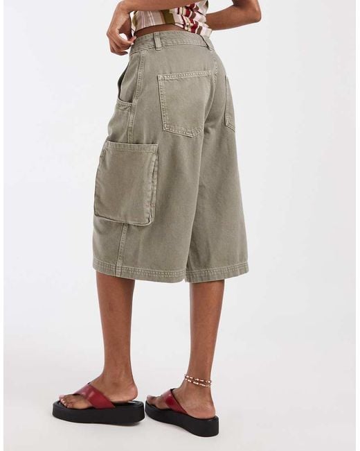 ASOS Green Bermuda Longer Cargo Shorts