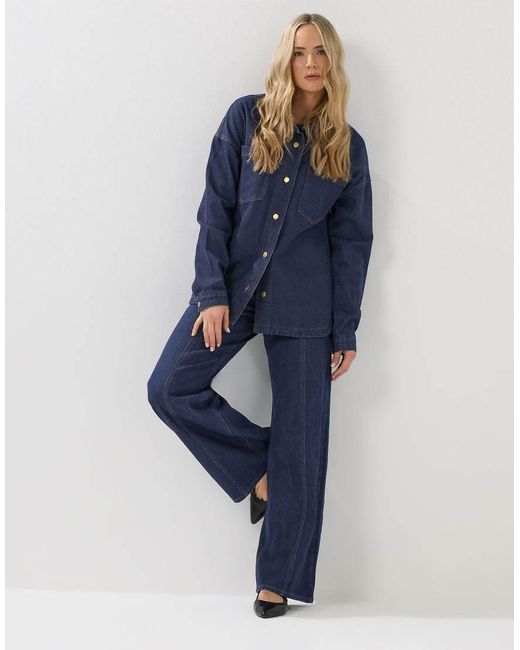 Long Tall Sally Blue Denim Shacket