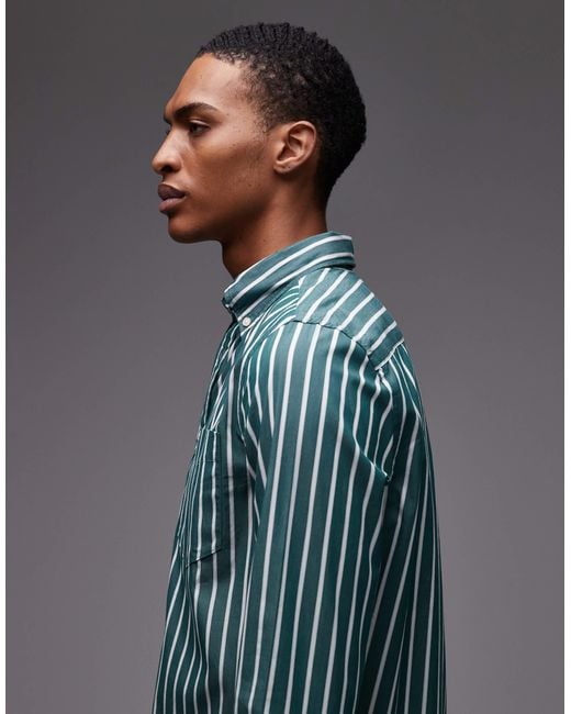 Tommy Hilfiger Blue Poplin Stripe Shirt for men
