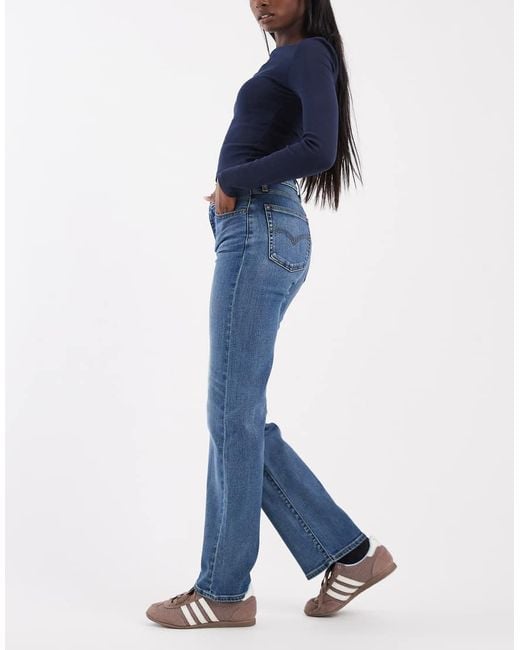 Levi's Blue 723 High Rise Straight Denim Jeans