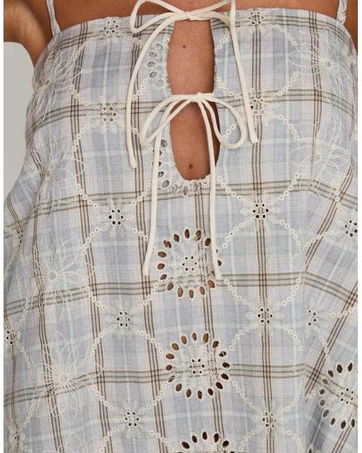Princess Polly White Belong Together Tie Front Embroidered Shift Mini Dress