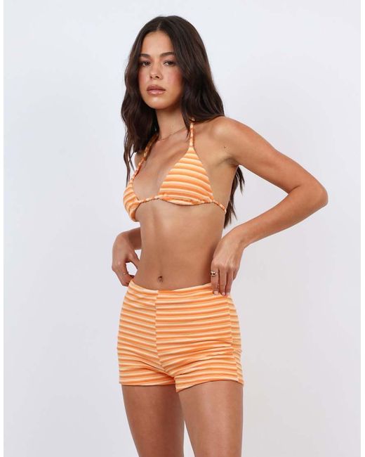 SIMMI Orange Towelling Stripe Shorts
