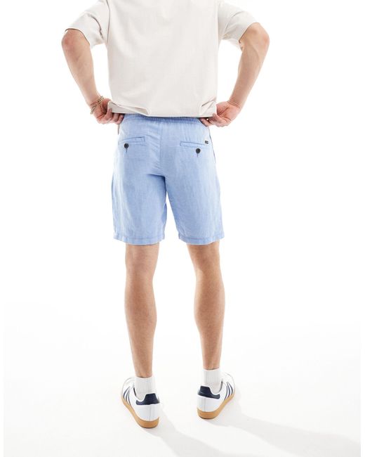 Superdry – leinen-shorts in Blue für Herren