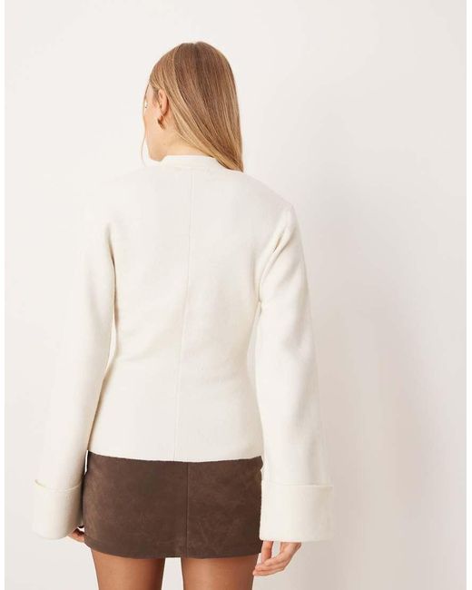 Gina Tricot Natural Long Sleeve Knitted Sculptured Cardigan