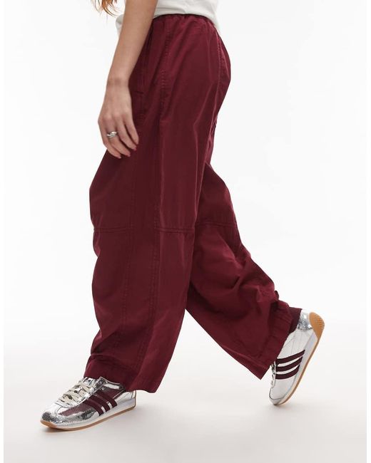 TOPSHOP Cargobroek Met Elastische Taille in het Red