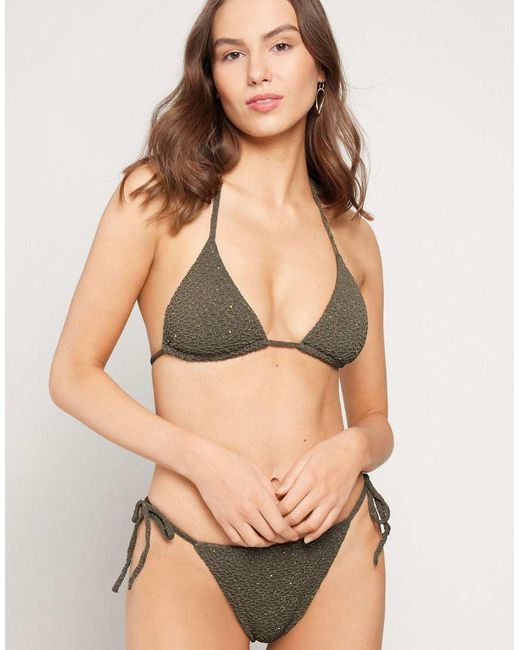 Tezenis Natural Crinkle Dune Triangle Bikini Top