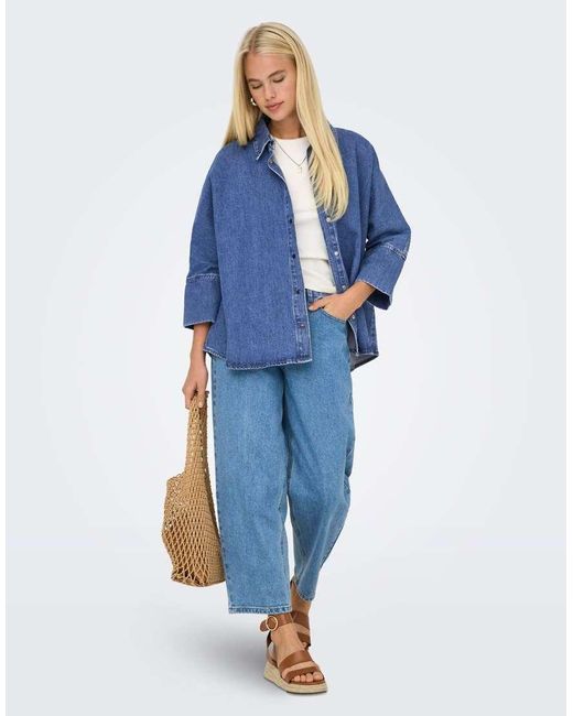 ONLY Denim Overhemd in het Blue