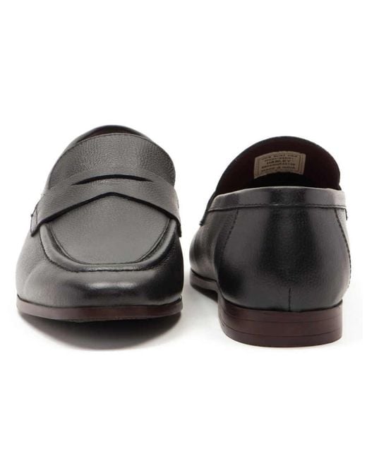 Thomas Crick Black Harley Loafer Leather Slip-On Loafer Shoes for men