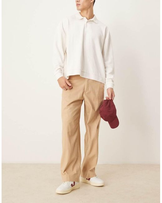 Abercrombie & Fitch Natural baggy Linen Trouser for men